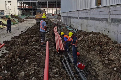 马鞍山工厂监控外围管道预埋施工